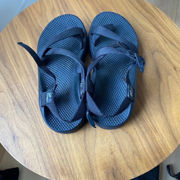 CHACO Z/Cloud Sport Black Low Profile Canvas Strap Vegan Sandal Slides, Size 7 - Picture 1 of 1